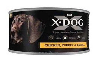 Фотографии X-DOG (0.16 кг) 1 шт. Цыплёнок с индейкой и папайей консервы