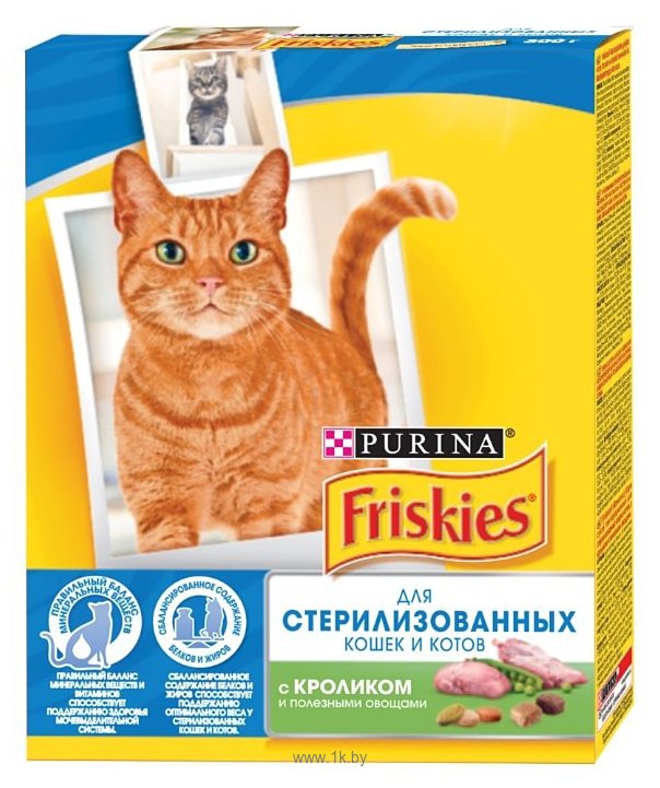 Фотографии Friskies Для стерилизованных кошек и котов с кроликом и полезными овощами (0.3 кг)