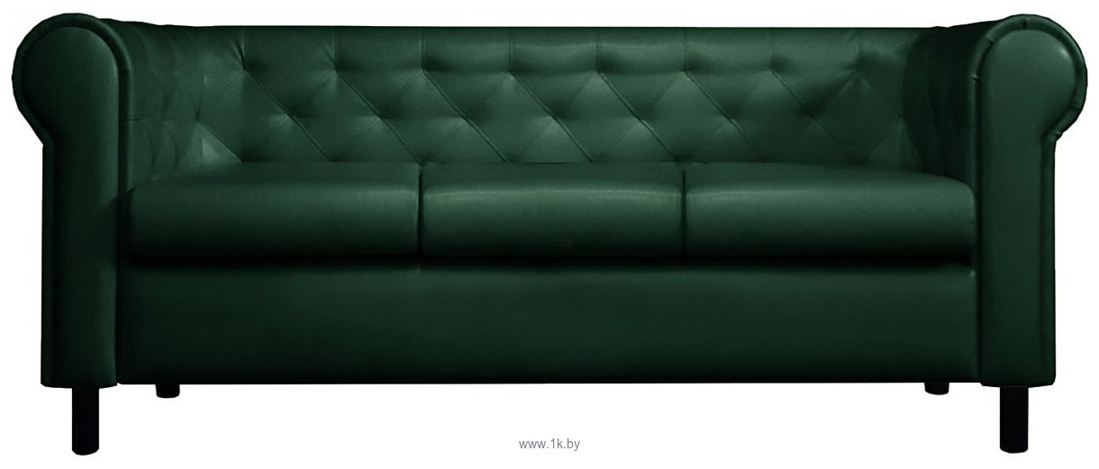 Фотографии Brioli Винчестер трехместный (экокожа, L15 зеленый/темные ножки)