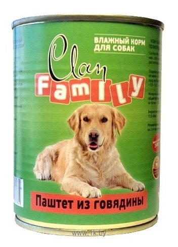 Фотографии CLAN (0.34 кг) 12 шт. Family Паштет из говядины для собак