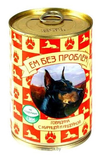Фотографии Ем Без Проблем Консервы для собак Говядина с курицей и индейкой (0.41 кг) 1 шт.