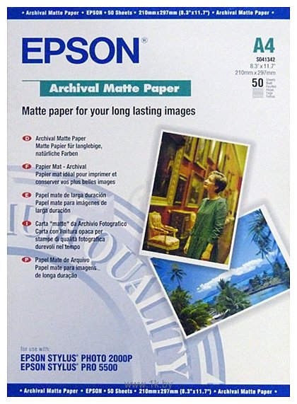 Фотографии Epson Archival Matte Paper A4 50 листов (C13S041342)