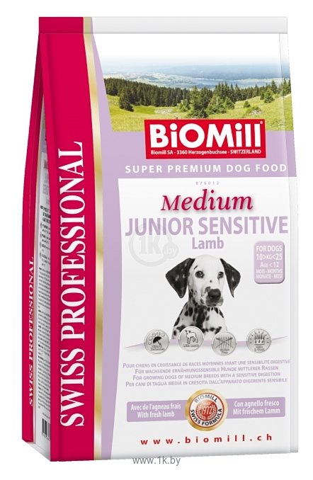 Фотографии Biomill Swiss Professional Medium Junior Sensitive Lamb (12 кг)