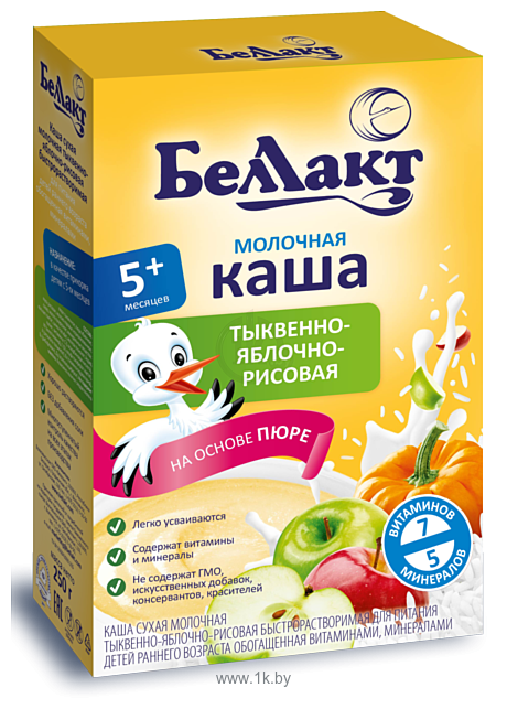 Фотографии Беллакт Тыквенно-яблочно-рисовая молочная каша, 250 г