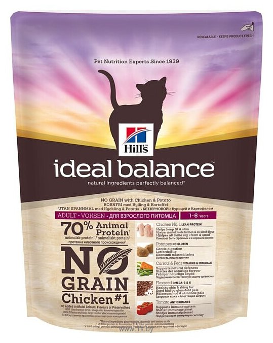 Фотографии Hill's Ideal Balance Feline Adult No Grain with Fresh Chicken & Potato (0.3 кг)