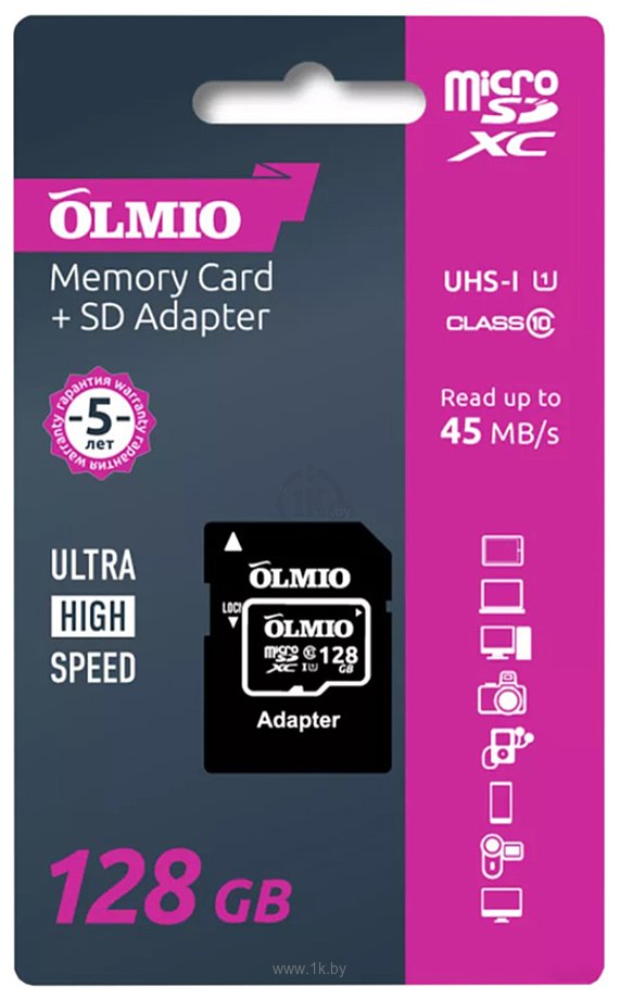Фотографии Olmio microSDXC 128GB V30 UHS-I Class 3 (U3)