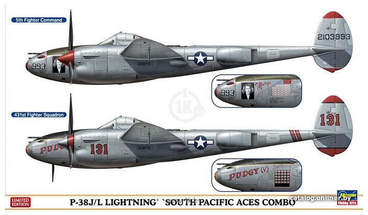 Фотографии Hasegawa Истребитель P-38J/L Lightning Combo (2 kits)