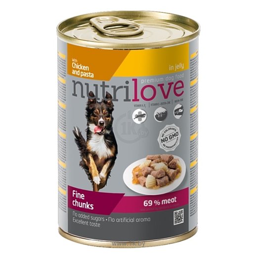 Фотографии Nutrilove (0.415 кг) 1 шт. Dogs - Fine chunks with chicken and pasta