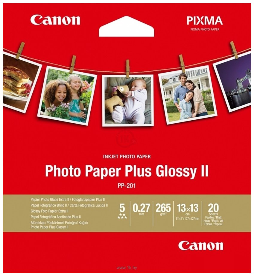 Фотографии Canon Photo Paper Plus Glossy II PP-201 13x13 265 гм2 20 л