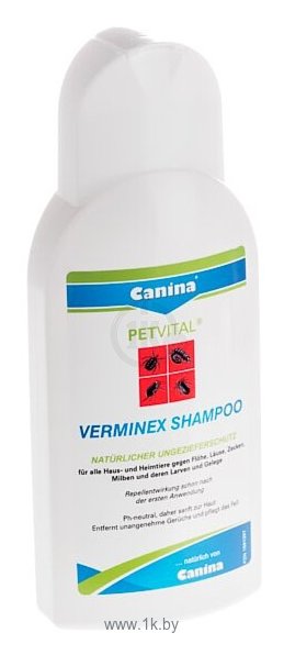 Фотографии Canina шампунь от блох и клещей Petvital Verminex для домашних животных 250 мл