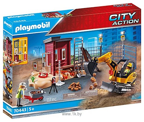 Фотографии Playmobil PM70443 Мини-экскаватор со строительной секцией