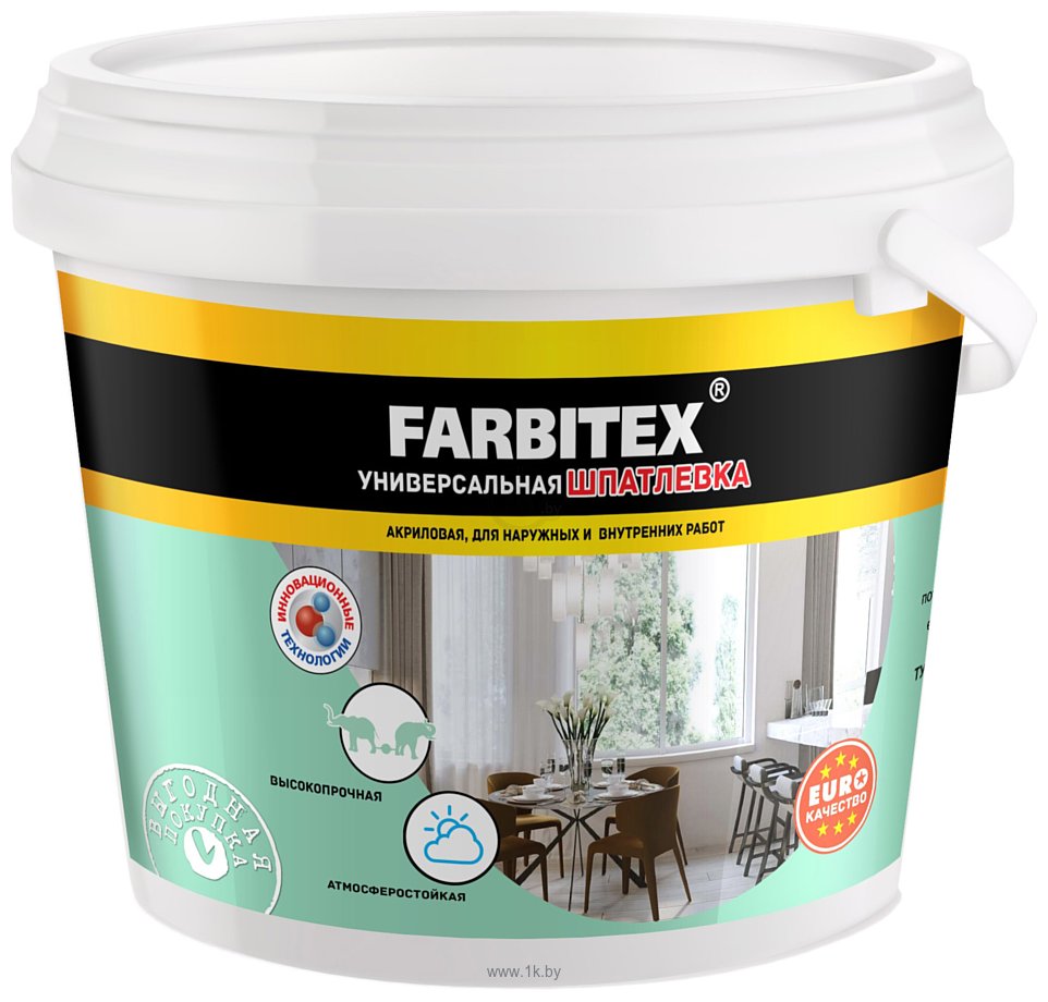 Фотографии Farbitex универсальная акриловая для наружных и внутренних работ (3.5 кг)