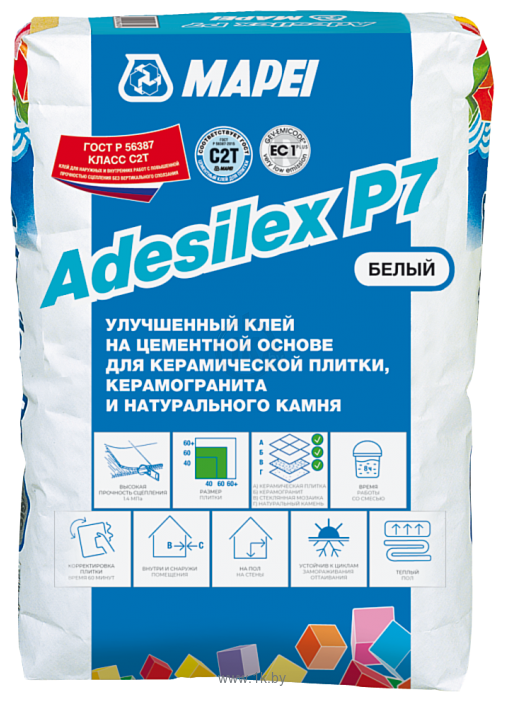 Фотографии Mapei Adesilex P7 (25 кг, белый)