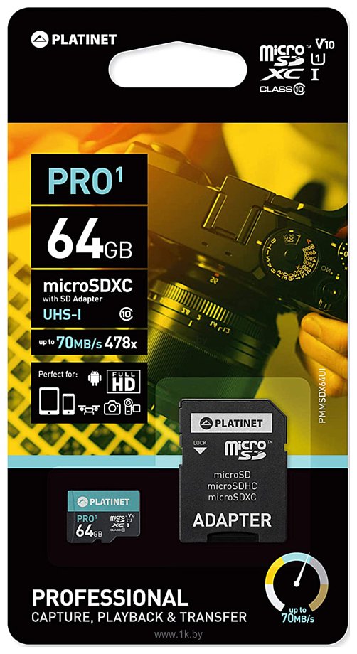 Фотографии Platinet PMMSDX64UI 64GB + SD adapter