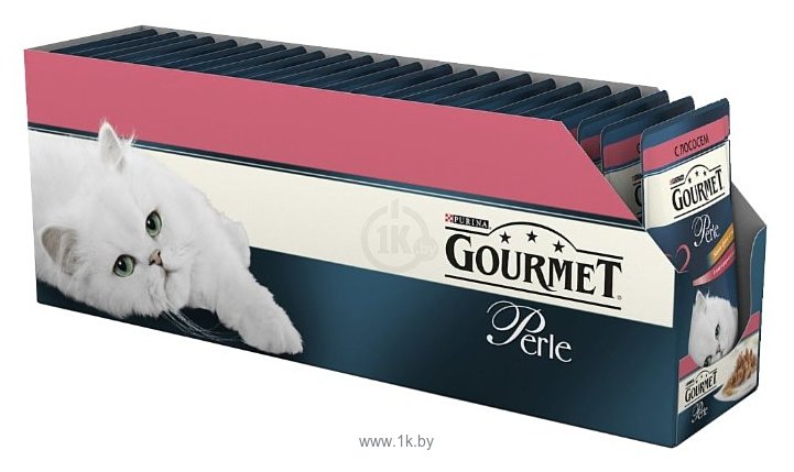 Фотографии Gourmet (0.085 кг) 24 шт. Perle Мини-филе в подливе с лососем