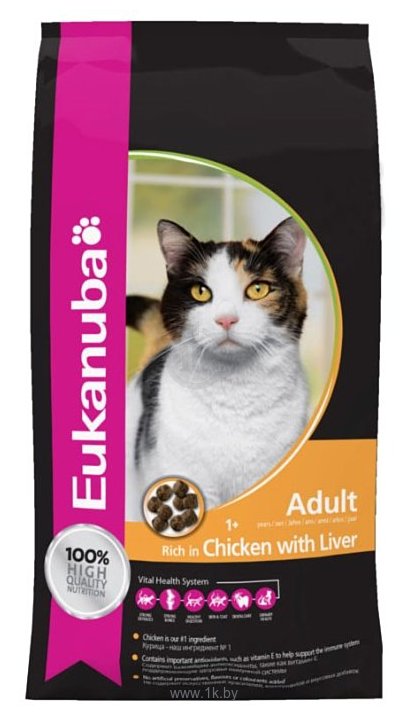 Фотографии Eukanuba (10 кг) Adult Dry Cat Food Chicken & Liver