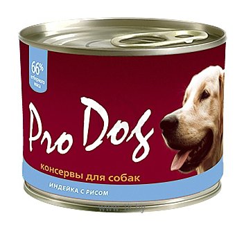 Фотографии Pro Dog Для собак индейка с рисом консервы (0.2 кг) 1 шт.