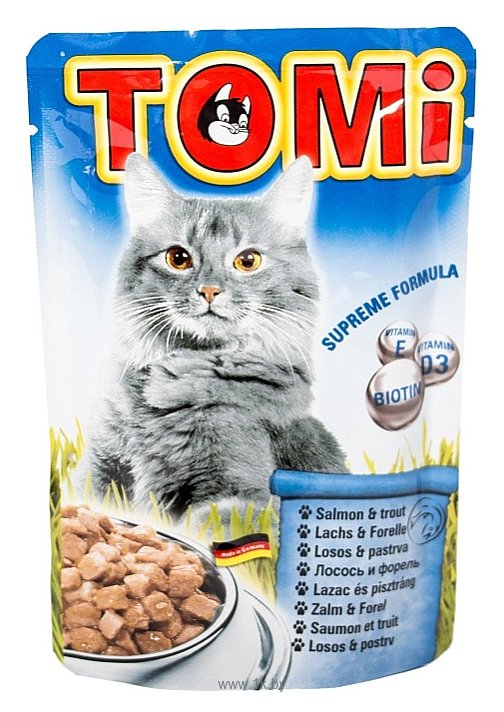 Фотографии ToMi (0.1 кг) 1 шт. Паучи для кошек лосось с форелью