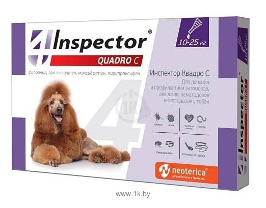 Фотографии Inspector капли от блох и клещей Quadro С для собак и щенков 1шт. в уп.