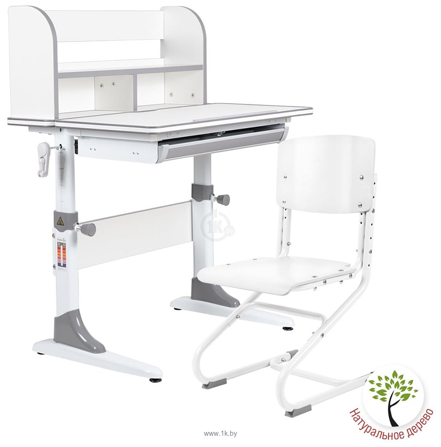 Фотографии Anatomica Smart-10 Plus + стул + надстройка + выдвижной ящик со стулом Ergo Chair белый/белый (белый/серый)