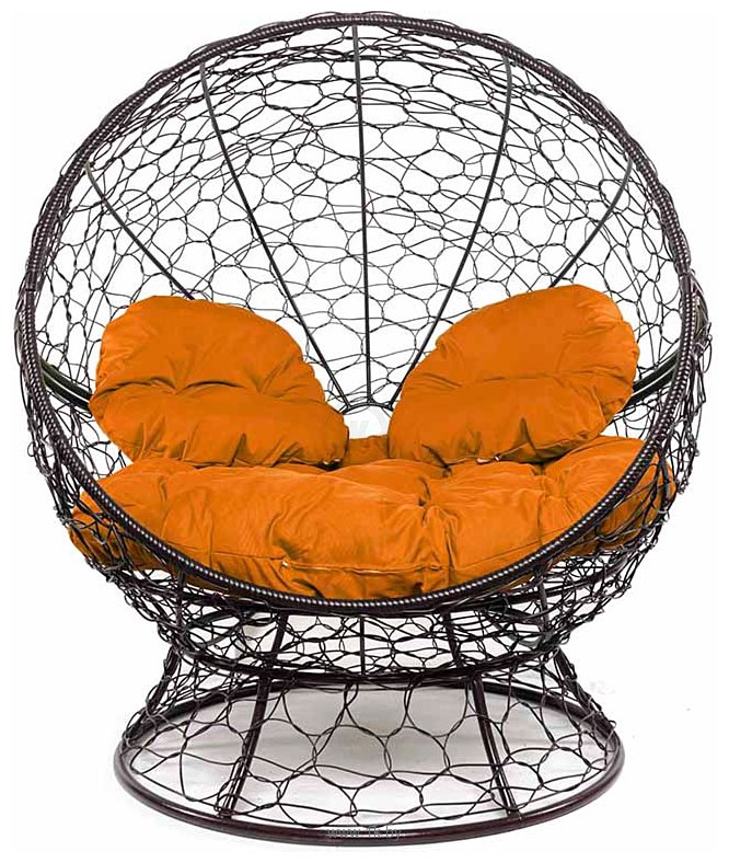 Фотографии M-Group Апельсин 11520207 (коричневый ротанг/оранжевая подушка)