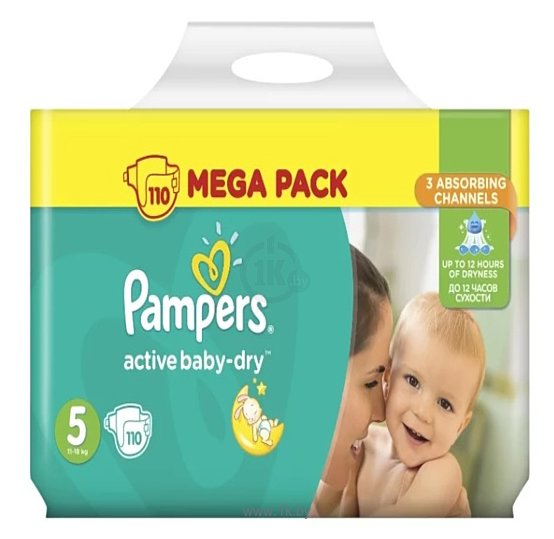 Фотографии Pampers Active Baby-Dry 5 Junior (110 шт.)