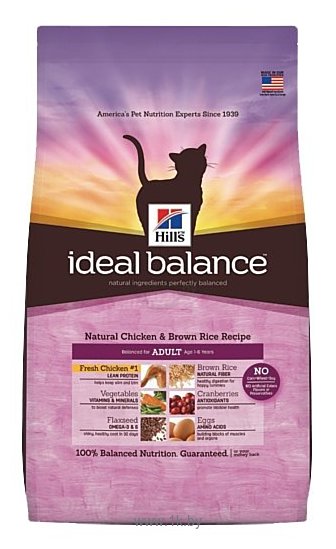 Фотографии Hill's (0.3 кг) Ideal Balance Feline Adult Natural Chicken & Brown Rice Recipe Adult dry