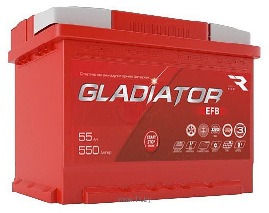 Фотографии Gladiator EFB 6СТ-55L(0) (55Ah)