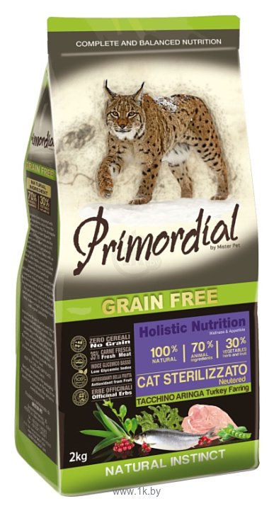 Фотографии Primordial (2 кг) Grain Free Cat Sterilizzato Turkey Farring