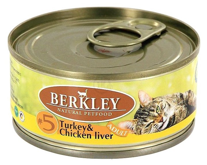 Фотографии Berkley (0.1 кг) 1 шт. Паштет для кошек #5 Индейка с куриной печенью