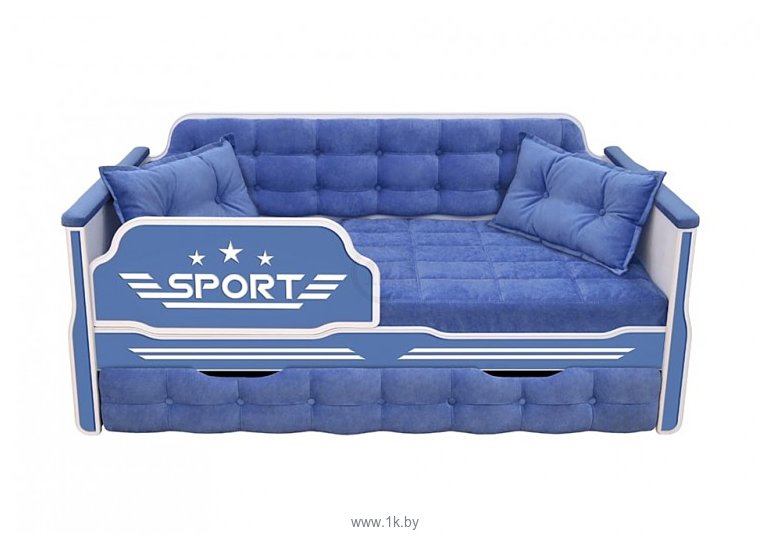 Фотографии Настоящая мебель Спорт 180x80 (вельвет, синий)