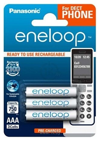 Фотографии Panasonic Eneloop AAA 750 mAh 3 шт. (BK-4MCCE/3DE)