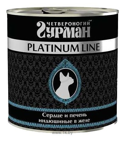 Фотографии Четвероногий Гурман Platinum line Сердце и печень индюшиные в желе для кошек (0.24 кг) 24 шт.
