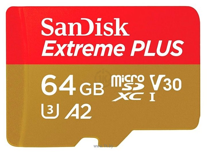 Фотографии SanDisk Extreme PLUS microSDXC Class 10 UHS Class 3 V30 A2 170MB/s 64GB + SD adapter