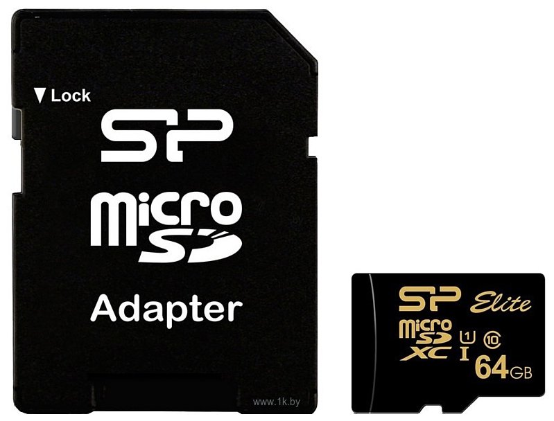 Фотографии Silicon Power Elite Gold microSDXC SP064GBSTXBU1V1GSP 64GB (с адаптером)