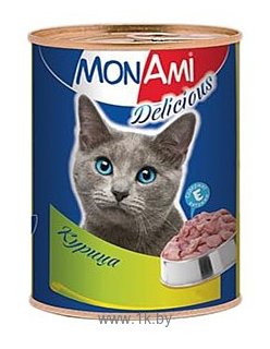 Фотографии MonAmi Delicious консервы для кошек Курица (0.35 кг) 1 шт.