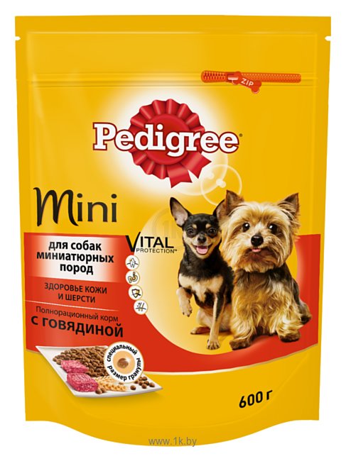 Фотографии Pedigree (0.6 кг) Для взрослых собак миниатюрных пород полнорационный корм с говядиной