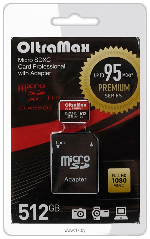 Фотографии OltraMax Premium Series microSDXC 512GB OM512GCSDXC10UHS-1-PRU3 (с адаптером)