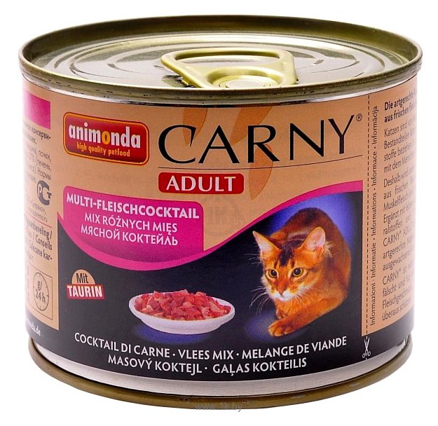 Фотографии Animonda Carny Adult для кошек с мультимясным коктейлем (0.2 кг) 12 шт.