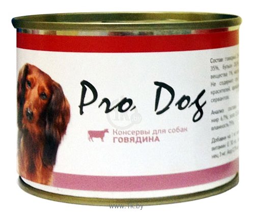 Фотографии Pro Dog Для собак говядина консервы (0.2 кг) 1 шт.