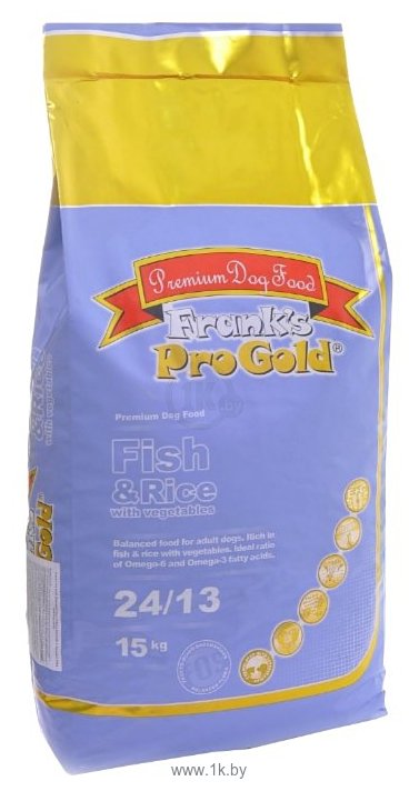 Фотографии Frank’s Pro Gold (15 кг) Adult Dog 24/13 рыба и рис с овощами