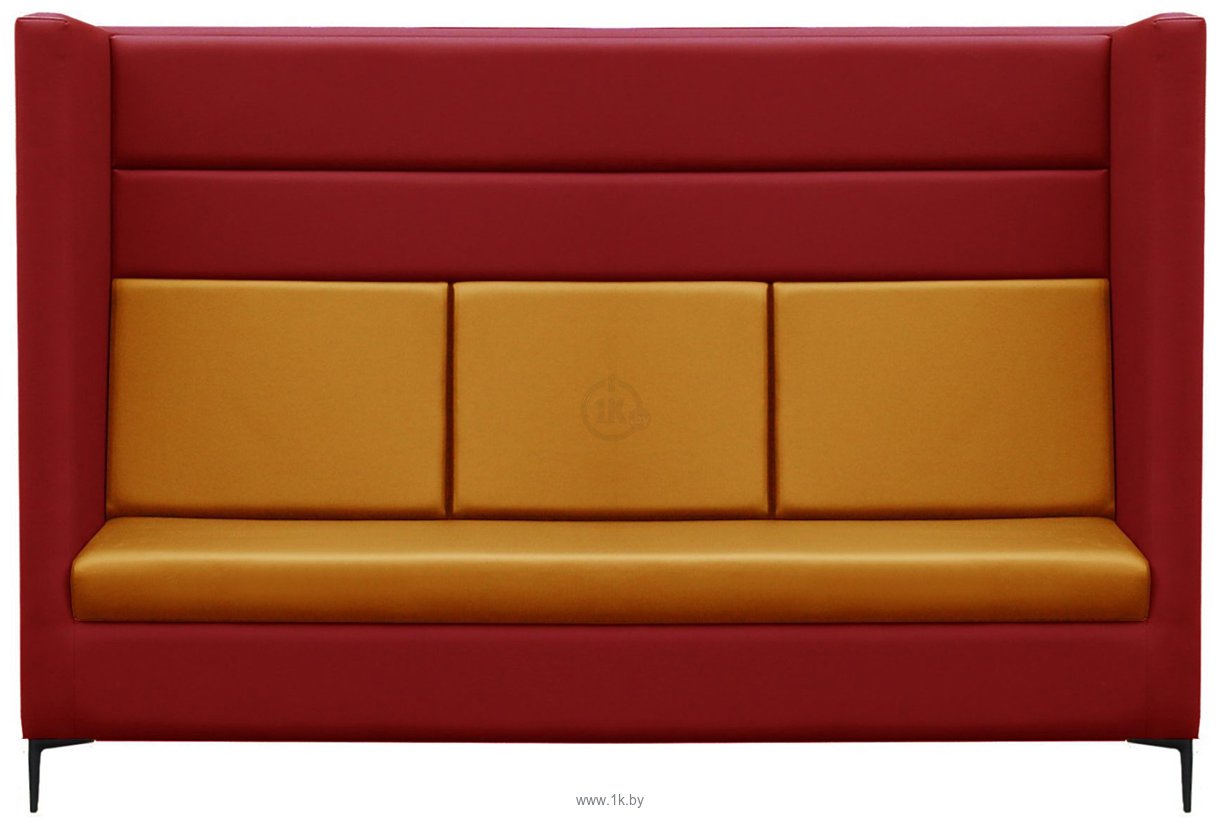 Фотографии Brioli Дирк трехместный (экокожа, L19-L17 (красный, желтые вставки)