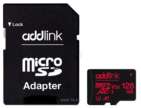Фотографии Addlink microSDXC AD128GBMSXU3A 128GB (с адаптером)