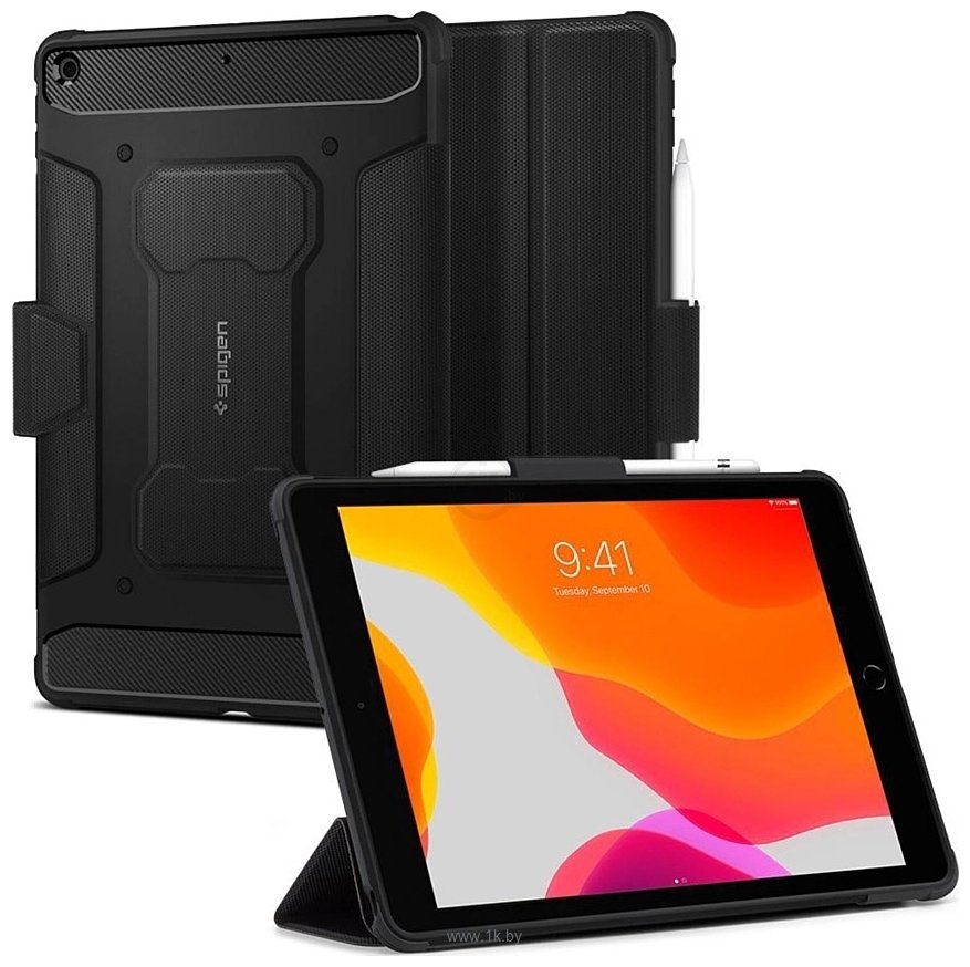 Фотографии Spigen Rugged Armor для iPad 10.2 (2021/2020/2019) (черный)