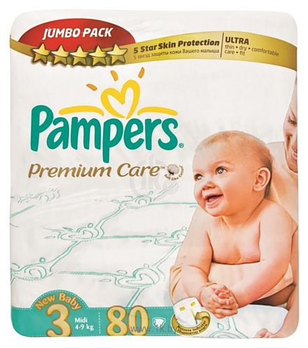Фотографии Pampers Premium Care 3 Midi (80 шт) Jumbo Pack