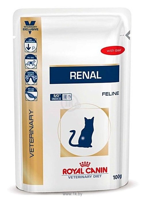 Фотографии Royal Canin (0.1 кг) 12 шт. Renal с говядиной (пауч)