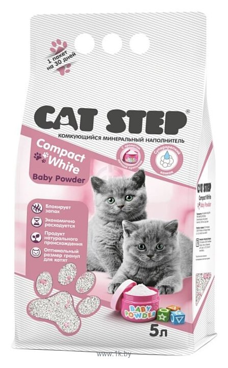 Фотографии Cat Step Compact White Baby Powder, 5л