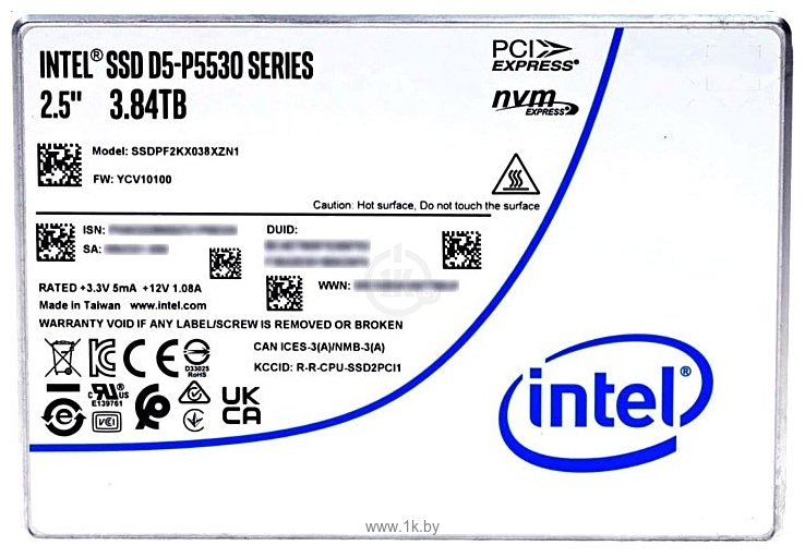 Фотографии Intel D5-P5530 3.84TB SSDPF2KX038XZN1