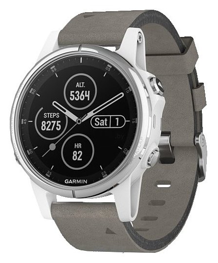 Фотографии Garmin Fenix 5S Plus Sapphire с замшевым ремешком