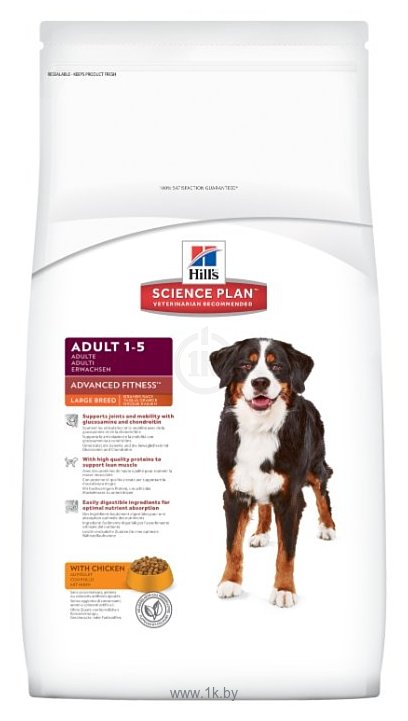 Фотографии Hill's (12 кг) Science Plan Canine Adult Advanced Fitness Large Breed with Chicken